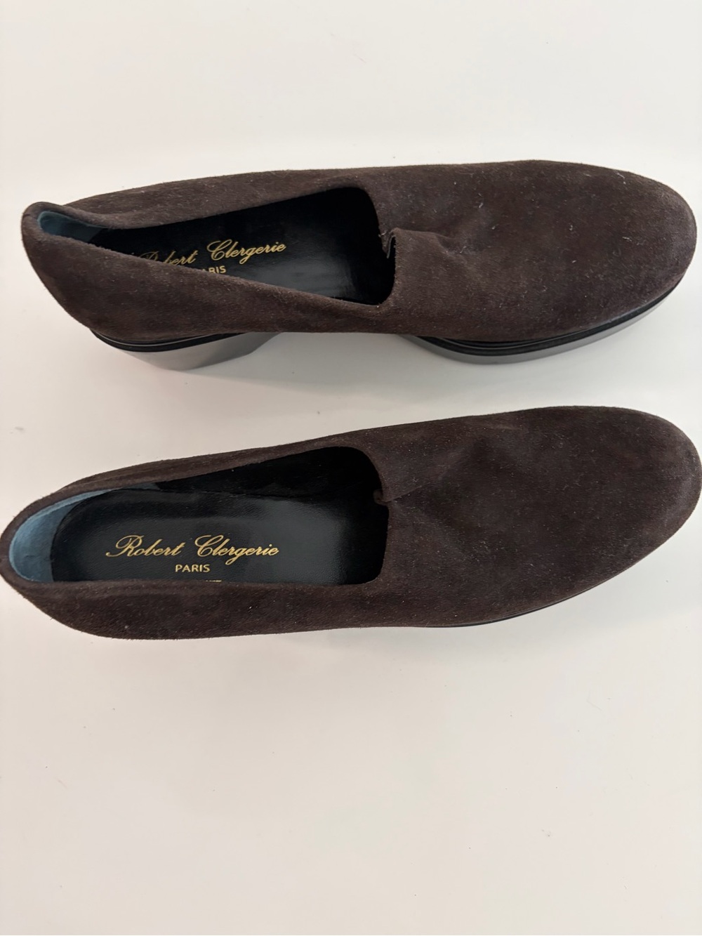Robert Clergerie Dark Brown Suede Slip-On Loafers - Picture 3 of 4